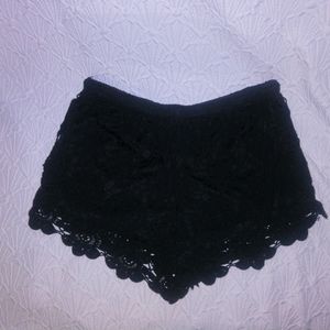 Black crotchet shorts